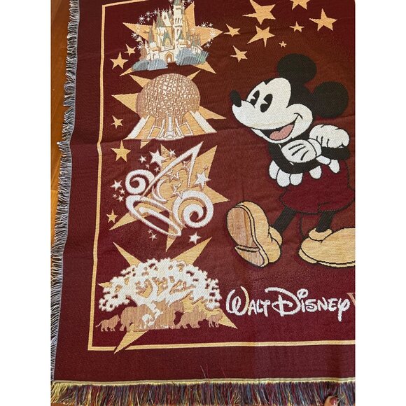 Disney Mickey Mouse Throw Depicting 4 Disney Parks, 49X62 - Picture 4 of 5